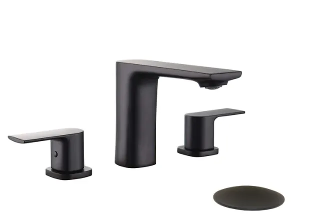TIMELYSS Three Holes Widespread Bathroom Faucet -F13127MB