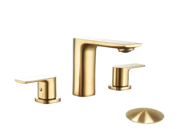 TIMELYSS Three Holes Widespread Bathroom Faucet - F13127BG
